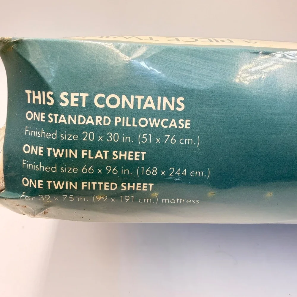 Vintage Criterion Dan River Amy Floral Twin Sheet Set 3pc Blue Ribbon USA Retro